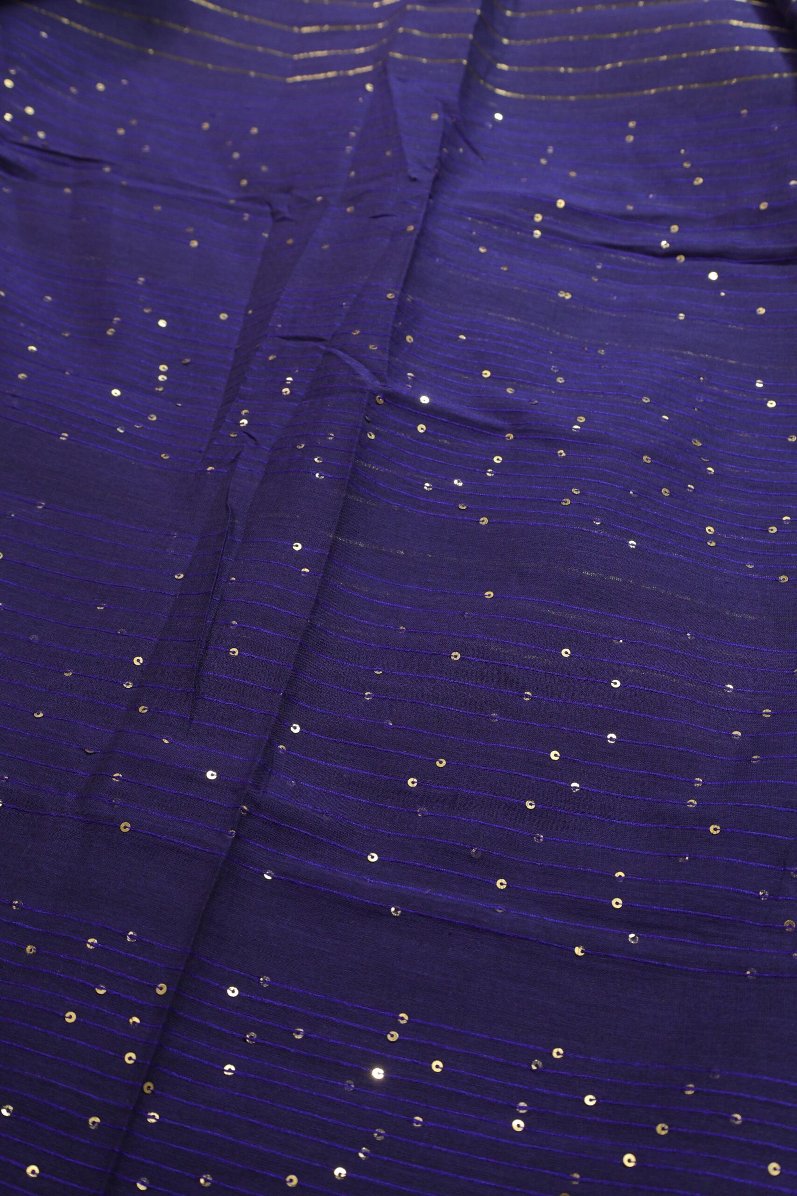 Indigo Sequin Stripe Saree - Image 3